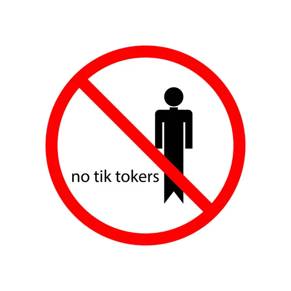 Απαγόρευση Υπογράψει Καμία Πινακίδα Tiktokers — Διανυσματικό Αρχείο