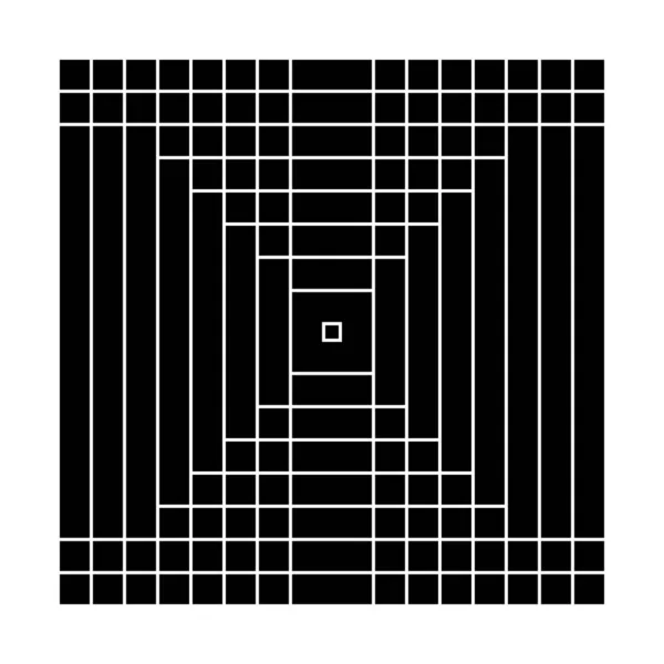 Schwarzes Quadrat Unterteilt Abschnitte Symbol — Stockvektor