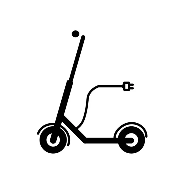 Scooter Eléctrico Con Icono Cable Carga — Archivo Imágenes Vectoriales