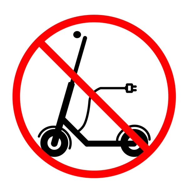 Prohibition Sign Electric Scooter Charging Cord Icon — 스톡 벡터