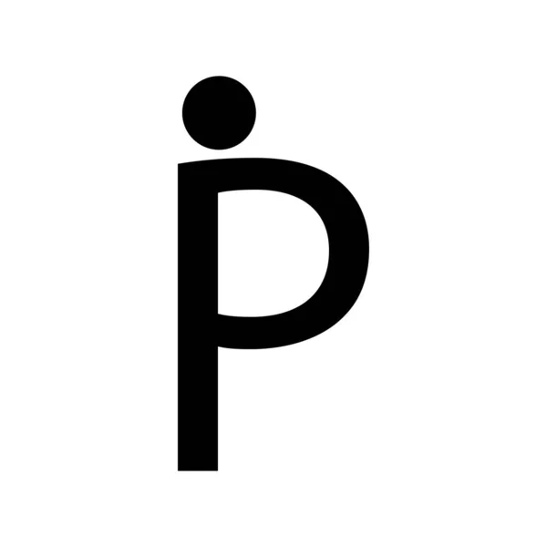The letter P is a pregnant sign. Minimalism icon