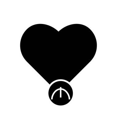 Heart and manat sign. Commerce