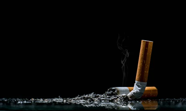 Cigarette Tobacco Cigarette Butt Floor World Tobacco Day Sign Stop — Stock Photo, Image