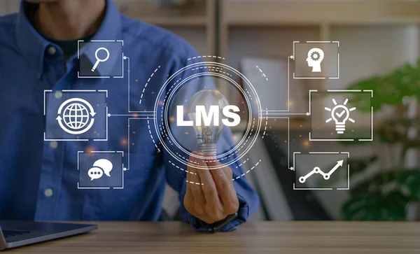 LMS - Ders ve çevrimiçi eğitim, ders, uygulama, eğitim, e-öğrenme, her yerde ve her zaman için öğrenme yönetim sistemi. LMS simgesi.