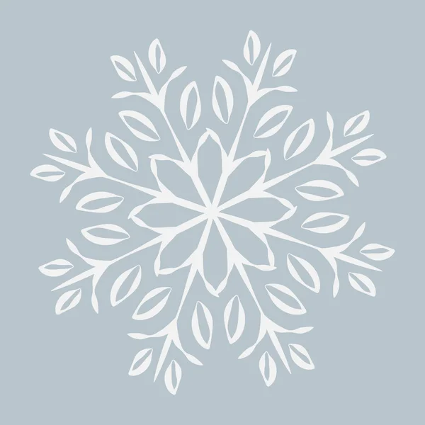 Floco Neve Branco Com Aberturas Fundo Azul Ilustração Vetorial —  Vetores de Stock