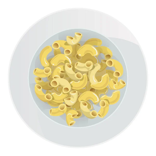 Pasta Codo Plato Aislado Sobre Fondo Blanco Dibujos Animados Vectoriales — Vector de stock