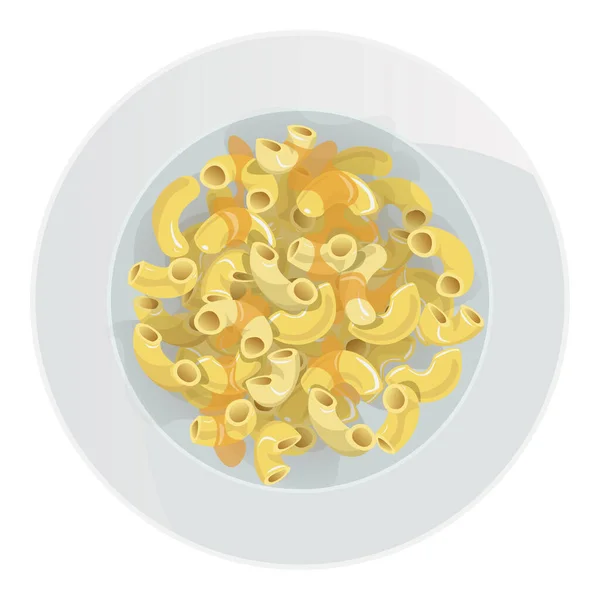 Těstoviny Máslem Talíři Izolované Bílém Pozadí Vektorová Kreslená Ilustrace — Stockový vektor