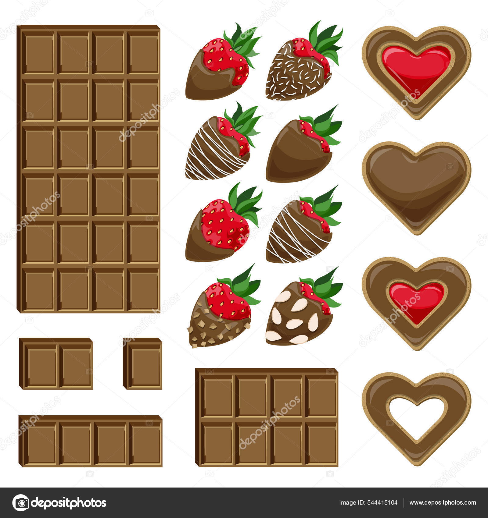 Fraises couvertes de chocolat images vectorielles, Fraises couvertes de  chocolat vecteurs libres de droits | DepositPhotos, image size:1600x1700