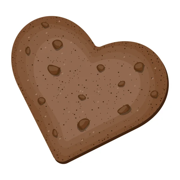 在白色背景下隔离的心形巧克力饼干的顶部视图 矢量说明 — 图库矢量图片