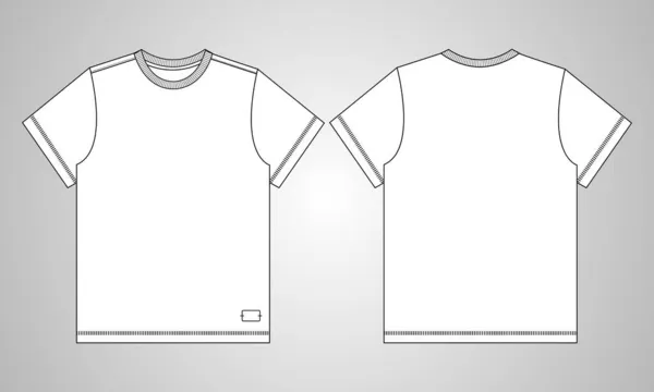 あなたのデザインのための黒のTシャツテンプレート — ストックベクタ