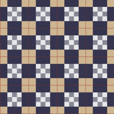 Tartan Ekoseli Şekilsiz Şablon. Vektör İllüstrasyonu.