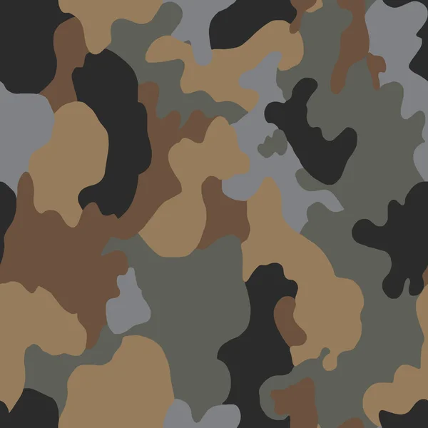 Motif Sans Couture Avec Camouflage Formes Kaki Illustration Vectorielle — Image vectorielle