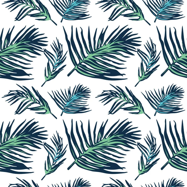 Seamless Pattern Tropical Leaves Vector Illustration — Stock Vector