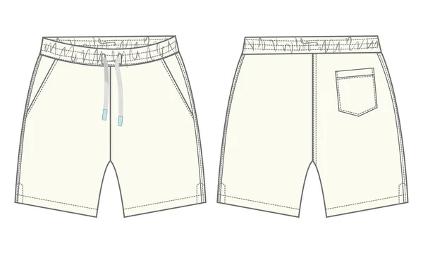 Boys Sweat Shorts Vectoriel Mode Plat Croquis Modèle Pour Les — Image vectorielle