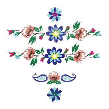 Çiçekli güzel çiçek deseni, vektör illüstrasyonu