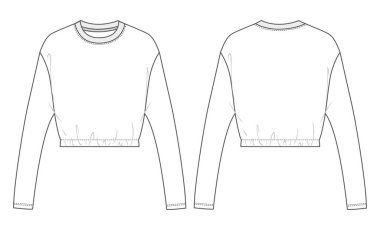 beyaz uzun kollu gömlek tasarımı, vektör illüstrasyonu