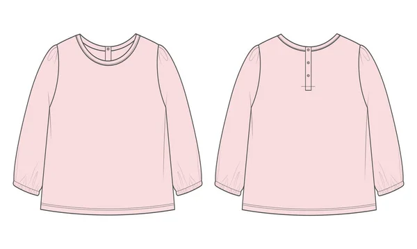 Różowy Projekt Koszuli Długim Rękawem Ilustracja Wektor — Wektor stockowy