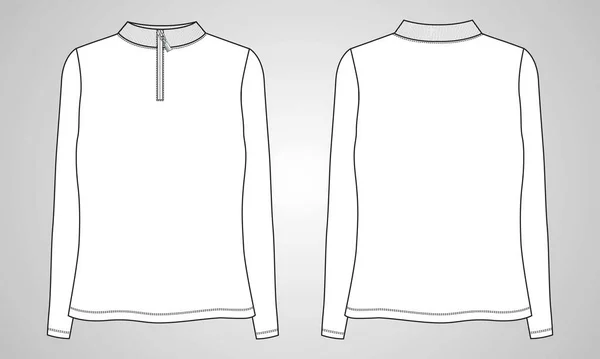 White Long Sleeve Shirt Design Vector Illustration — Stock Vector