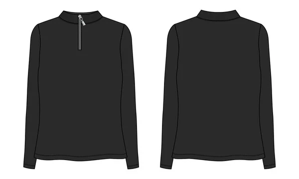 黒の長袖シャツのデザインベクトルイラスト — ストックベクタ