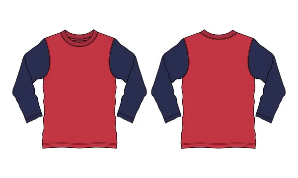 Červená Modrá Mikina Design Oblečení Vektorové Ilustrace — Stockový vektor