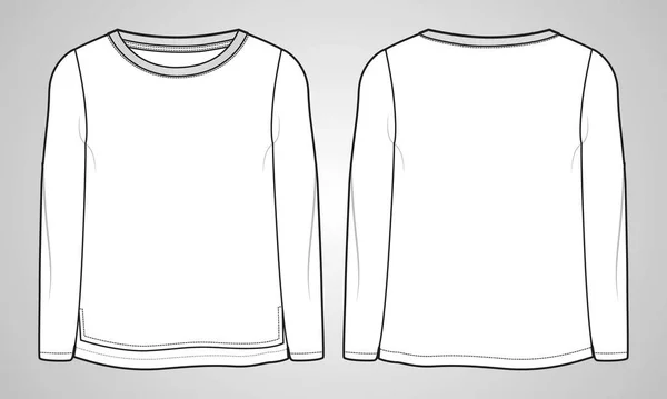 Diseño Camisa Blanca Manga Larga Ilustración Vectorial — Archivo Imágenes Vectoriales