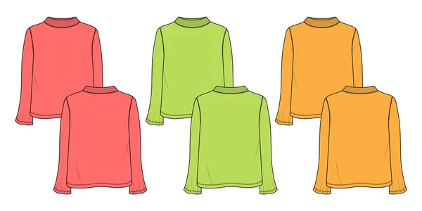 Colorful Long Sleeve Shirt Design Vector Illustration — Stock Vector