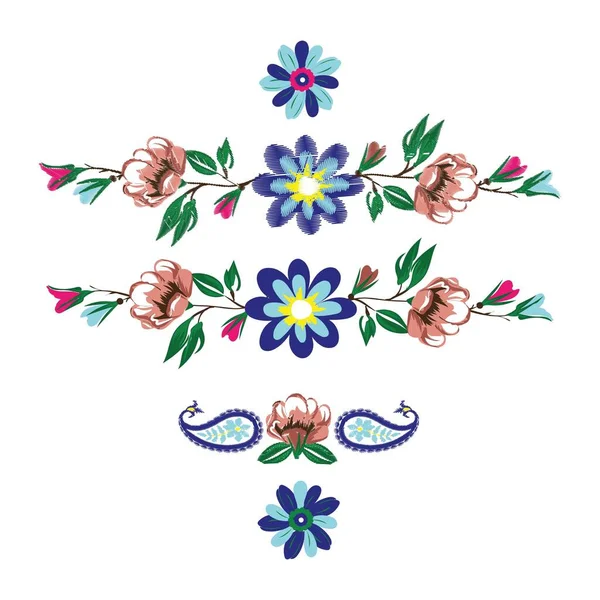 Çiçekli güzel çiçek deseni, vektör illüstrasyonu