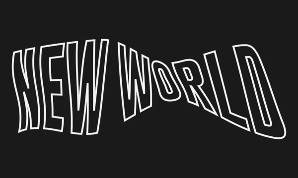 Illustration Vectorielle Nouveau Lettrage Mondial Sur Noir — Image vectorielle