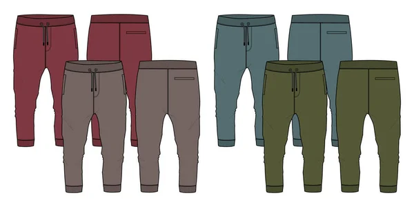 Set Von Bunten Jogginghosen Design Vektorillustration — Stockvektor