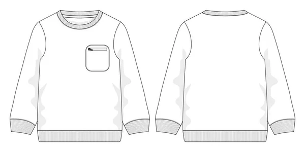 Projeto Branco Roupa Sweatshirt Ilustração Vetor —  Vetores de Stock