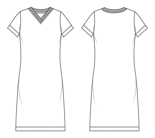 Diseño Vestido Femenino Blanco Ilustración Vectorial — Vector de stock