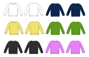 Uzun kollu Sweatshirt Boş Vektör illüstrasyonuName
