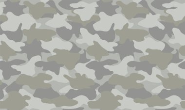 Askeri kamuflaj kumaş, arka plan, duvar kâğıdı ve diğerleri için kusursuz Vektör Deseni tekrarlıyor. Klasik kıyafet baskısı. Soyut monokrom dikişsiz vektör kamuflaj deseni