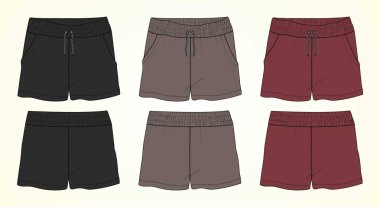 renkli spor şort tasarımı, vektör illüstrasyonu