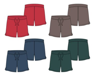 renkli spor şort tasarımı, vektör illüstrasyonu