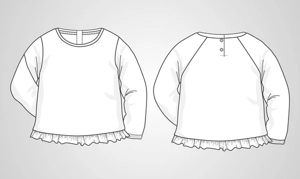 Wit Baby Shirt Sjabloon Voor Ontwerp Vector Illustratie — Stockvector