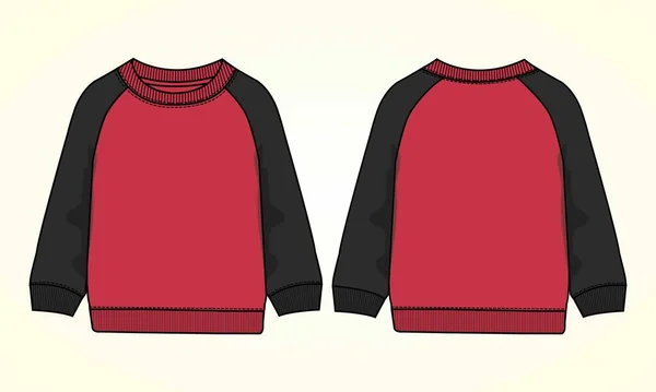 Schwarz Und Rot Sweatshirt Bekleidungsdesign Vektorillustration — Stockvektor