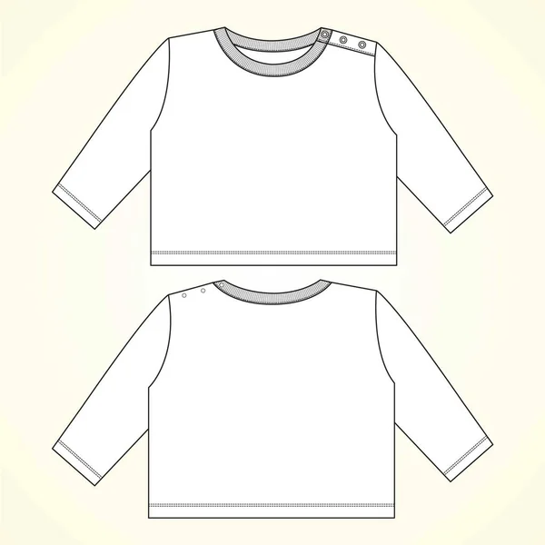 Plantilla Camisa Bebé Blanco Para Diseño Ilustración Vectores — Vector de stock