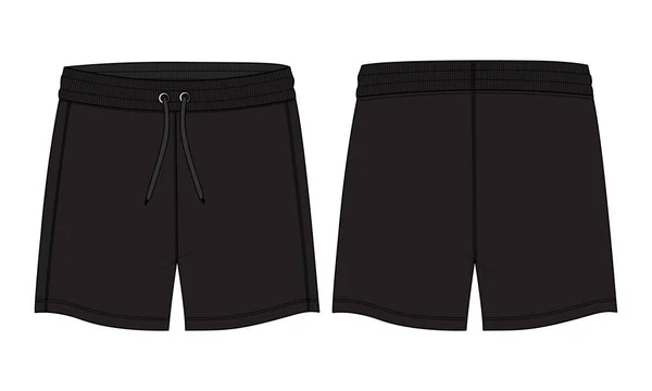 Design Shorts Esporte Preto Ilustração Vetorial — Vetor de Stock