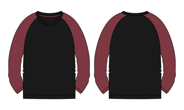 Sweat Shirt Rouge Noir Design Vêtements Illustration Vectorielle — Image vectorielle