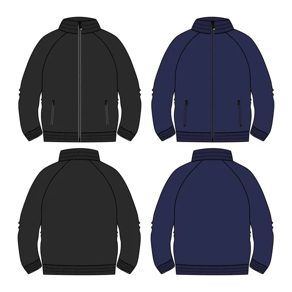 Schwarz Und Blau Vereinsjacke Bekleidungsdesign Vektorillustration — Stockvektor