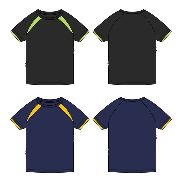 Diseño Camiseta Negro Azul Blanco Ilustración Vectorial — Vector de stock