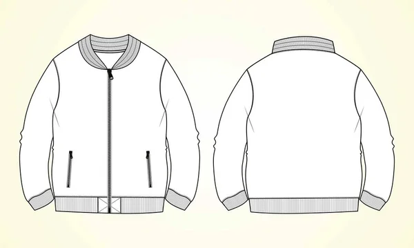 Desain Jaket Klub Putih Ilustrasi Vektor - Stok Vektor