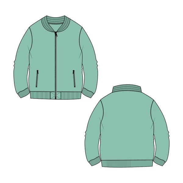 Verde Chaqueta Club Diseño Ropa Vector Ilustración — Archivo Imágenes Vectoriales