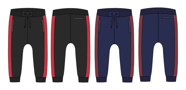 黑色和蓝色慢跑裤的设计 矢量插图 — 图库矢量图片