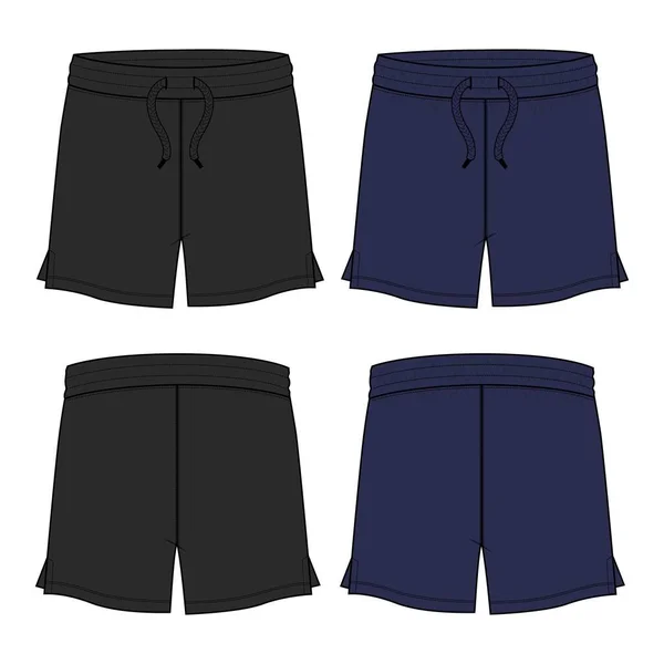 Pantaloncini Sportivi Neri Blu Design Illustrazione Vettoriale — Vettoriale Stock