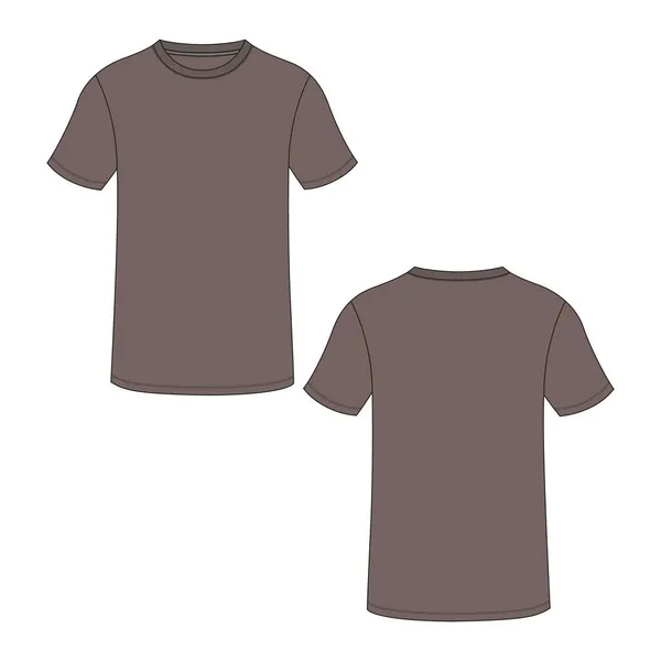 Bruin Shirt Ontwerp Witte Vector Illustratie — Stockvector