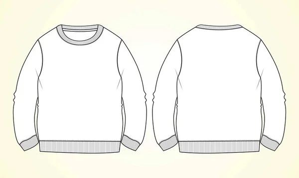 Baju Putih Rancangan Baju Hangat Gambar Vektor - Stok Vektor