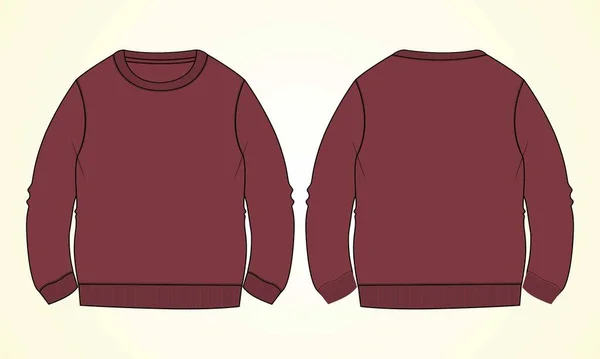 Rotes Sweatshirt Bekleidungsdesign Vektorillustration — Stockvektor