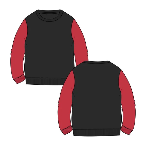 Schwarz Und Rot Sweatshirt Bekleidungsdesign Vektorillustration — Stockvektor